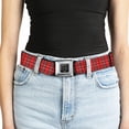 thumbnail image 5 of Buckle-Down Belt, Seatbelt Buckle Belt, Plaid Red, 34 to 52 Inches, 5 of 9