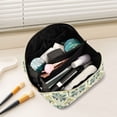 thumbnail image 2 of FORMRS Makeup Bag Travel Cosmetic Organizer for Women Fold Flat Zipper Pouch with Handle, Beige Floral Pattern, 2 of 8