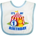 thumbnail image 3 of Inktastic Its My Birthday Circus Tent with Lion 1 Year Old Boys or Girls Baby Bib, 3 of 4