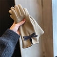 thumbnail image 2 of Audhol Gloves Mittens Winter Warm Women's Winter Warm Cycling Velvet Thickened Cold and Windproof Screen Gloves Warm Touchscreen Gloves for Cold Weather Khaki One Size, 2 of 3