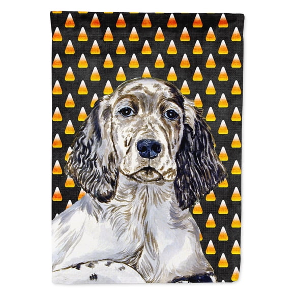 English Setter Candy Corn Halloween Portrait Flag Canvas House Size