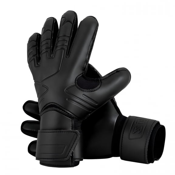 TELOLY Men Kids Adult Professional Goalkeeper Gloves Finger Protection Thicken Latex Soccer Football Goalie Gloves 5 Finger Save Guard (black gloves, size 10)