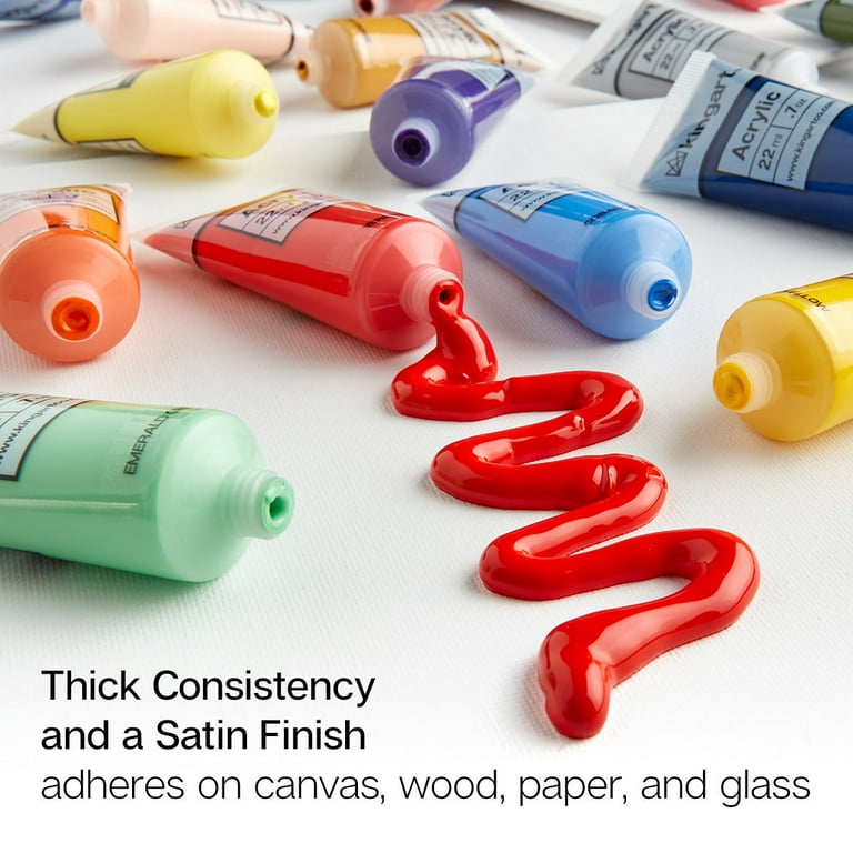 KINGART PRO Artist Acrylic Paint, 22ml (0.74oz), Set of 48 Colors