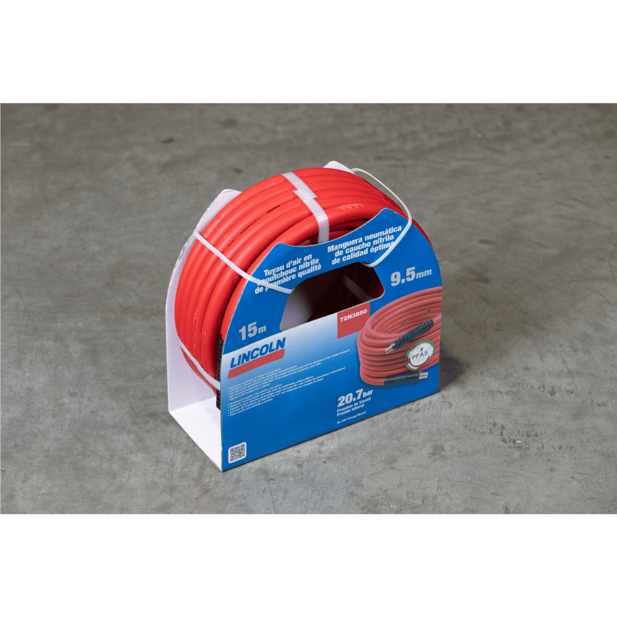 Lincoln 72N3850 50' x 3/8" ID Air/Water Hybrid Polymer Repl. Hose for 83753 Reel