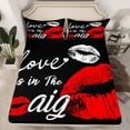 thumbnail image 2 of Homewish Valentine's Day 4pcs Bed Sheets for Female Men Adults,Black Red King Sheets,Romantic Couple Lover Super Cozy Sheet Set,Breathable Home Decor, 2 of 7