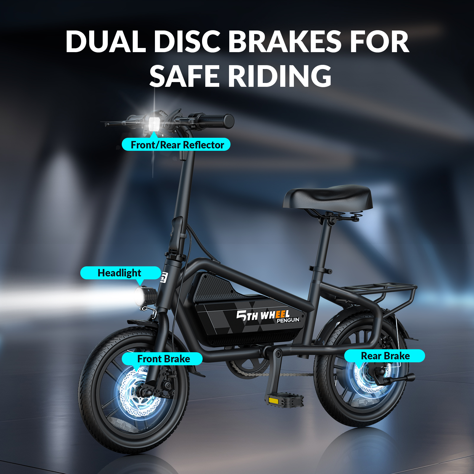 5th Wheel 14" Electric Commuter Bike, 650W Motor photo 7