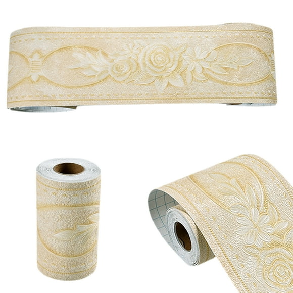 Cateissary Borde autoadhesivo elegante para paredes, despegable y pegable, cenefa de PVC 3D, bordes de papel tapiz Decoración del hogar tipo+2