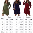 thumbnail image 2 of SHIBEVER Women Dress Casual Party Plain Mini Dress for Women Fall Long Sleeve Cute Fit V Neck Pocket Pajamas Dresses Darkblue, 2 of 6
