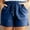 Blue, variant on Womens Shorts Casual Sevevn Women's Fashion Solid Color Plus Size Rope Tie Shorts Yoga Sport Shorts