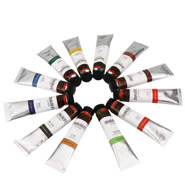 Oil Painting Paint Tube Set Painting Pigment, Paint Tube, 12-Color Calligrapher Student