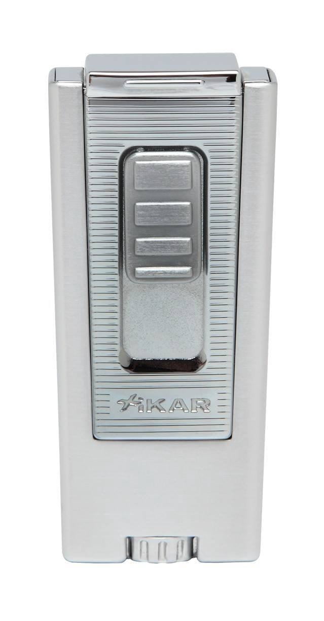 Xikar Trezo Lighter, Inline Triple Jet Flame- Chrome Polish , Lifetime Warranty