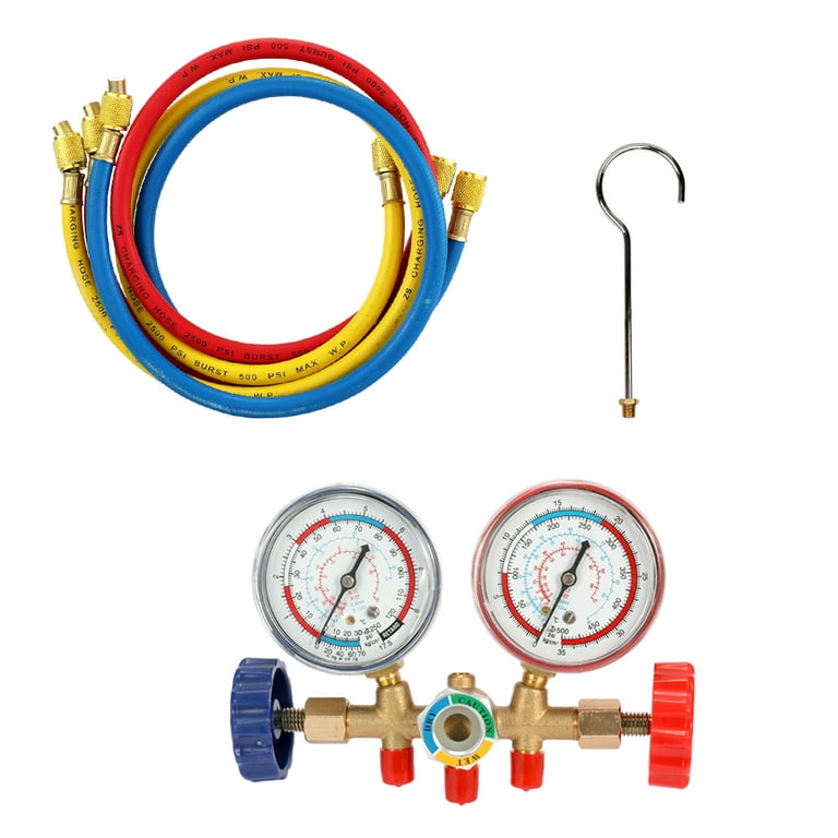 R410a Recharge Kit AC Charging Hose, R134a R22 R404a R410a Manifold Gauge  Hose Kit for Air Condition Refrigeration Charging Testing