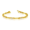thumbnail image 1 of 10k Yellow Gold Natural Opal And Diamond Tennis Bracelet, 1 of 2