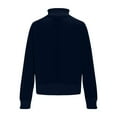 thumbnail image 4 of Htigea Womens Long Sleeve Tops Side Zip Up Mock Neck Sweatshirts Casual Loose Fit Pullover Tops Navy M, 4 of 5