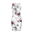 thumbnail image 5 of Viikei Summer Dresses for Juniors,Women's Fit and Flare Short Sleeve Dress,Women Casual Bodycon Printde Ribbed Sleeveless Tank Round Neck Camisole Dress White M, 5 of 5