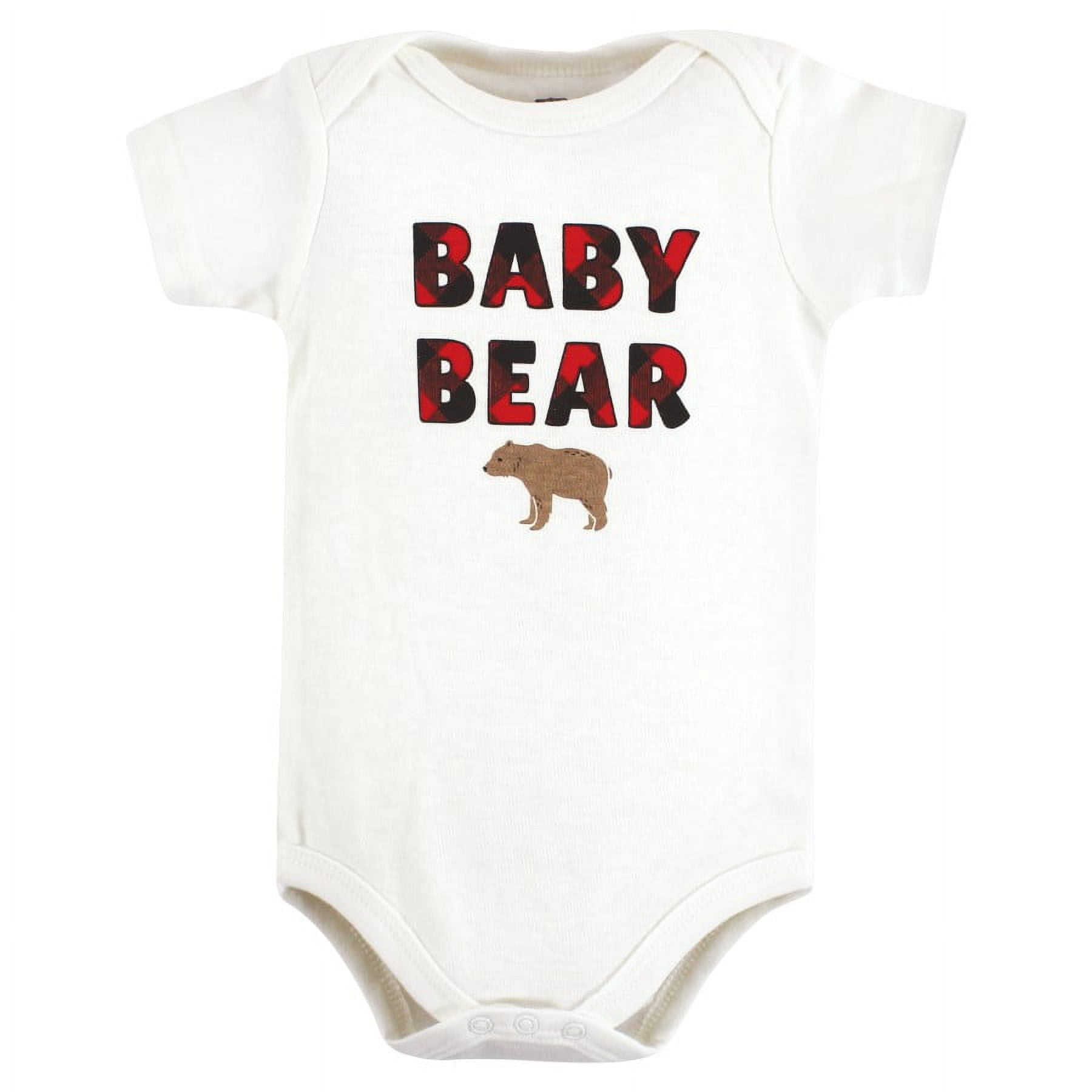 Hudson Baby Cotton Bodysuits, Brown Bear, 0-3 Months