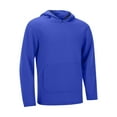 thumbnail image 4 of TrendOFT Mens Balaclava Hoodie Half Zipper Ninja Hoodie Wind Resistant Hooded Sweatshirt with Mask Athletic Coat Streewear Blue S, 4 of 9