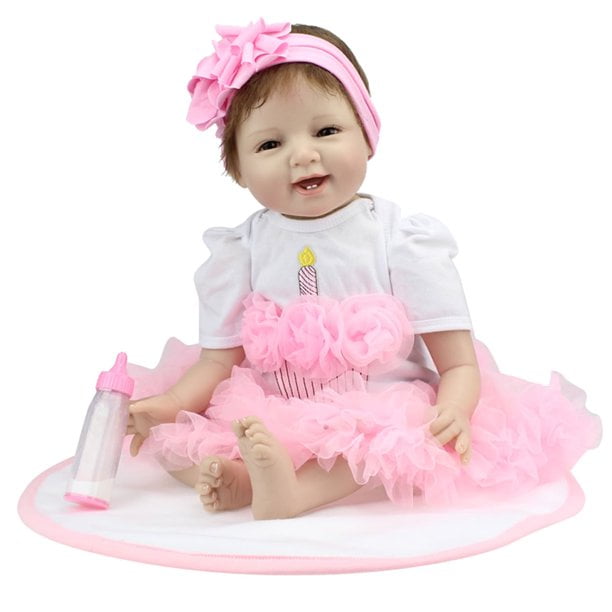 Zimtown 22 en Realista Reborn Baby Dolls Newborn Soft Vinyl Silicone Doll Playset hecho a mano Zimtown Muñeca de bebé renacido