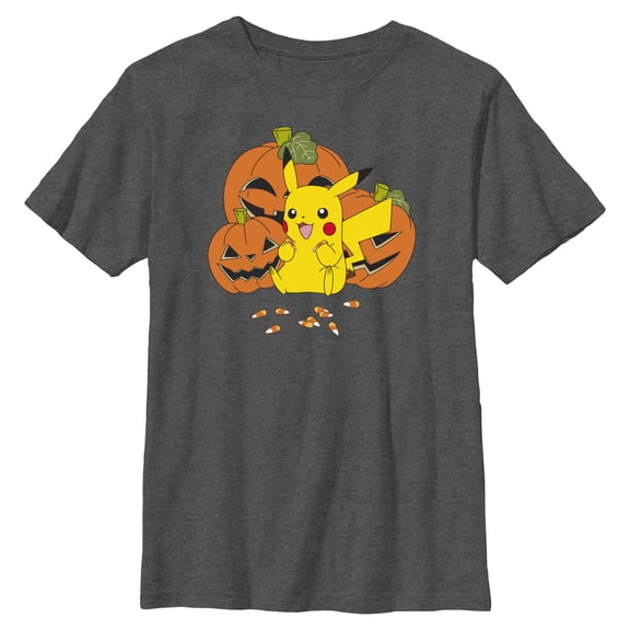 Boys Pokemon Halloween Pikachu Jack-O'-Lanterns T Shirt