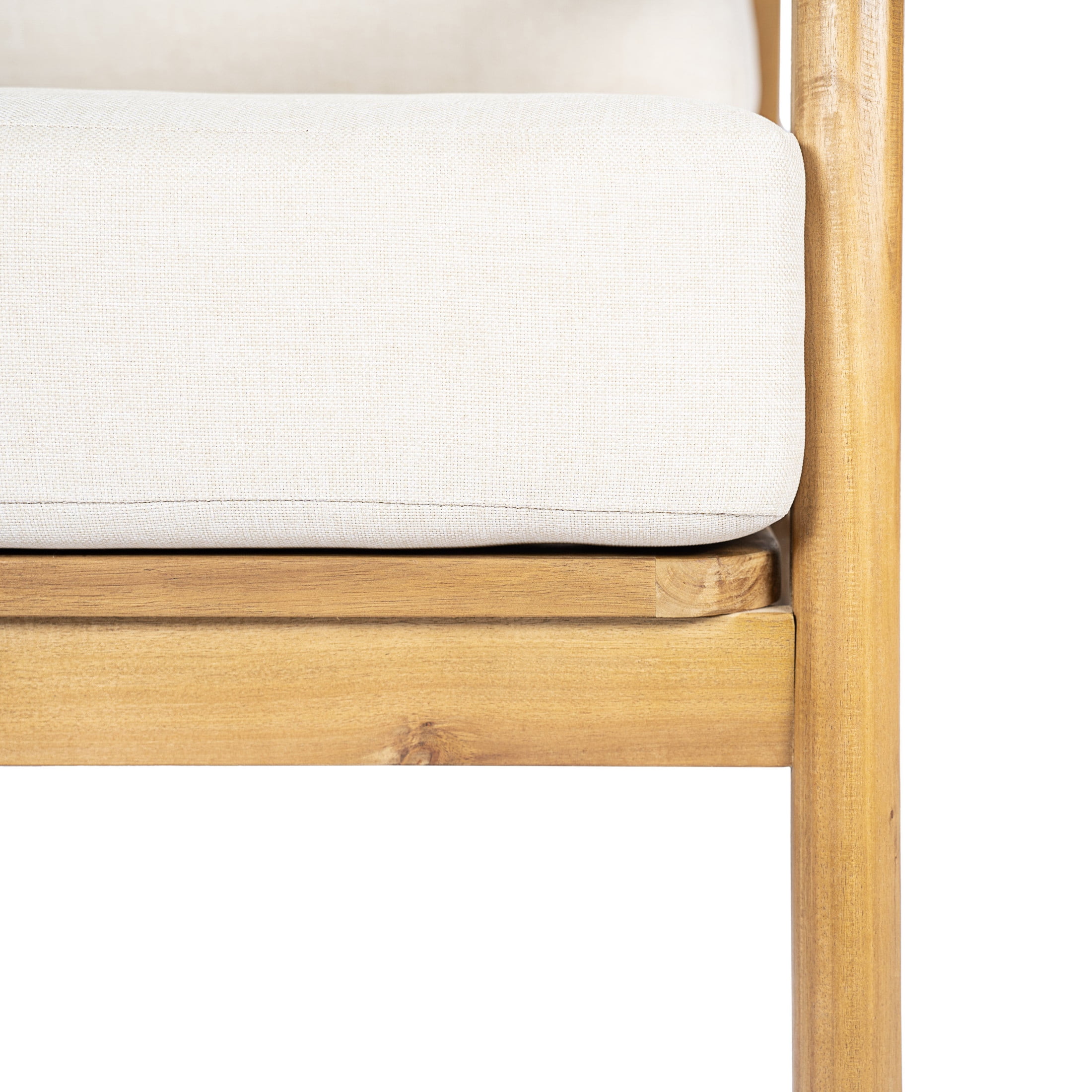 Christopher Knight Home Set of 2 Outdoor Club Chairs with Water-Repellent Cushion, Teak + Beige