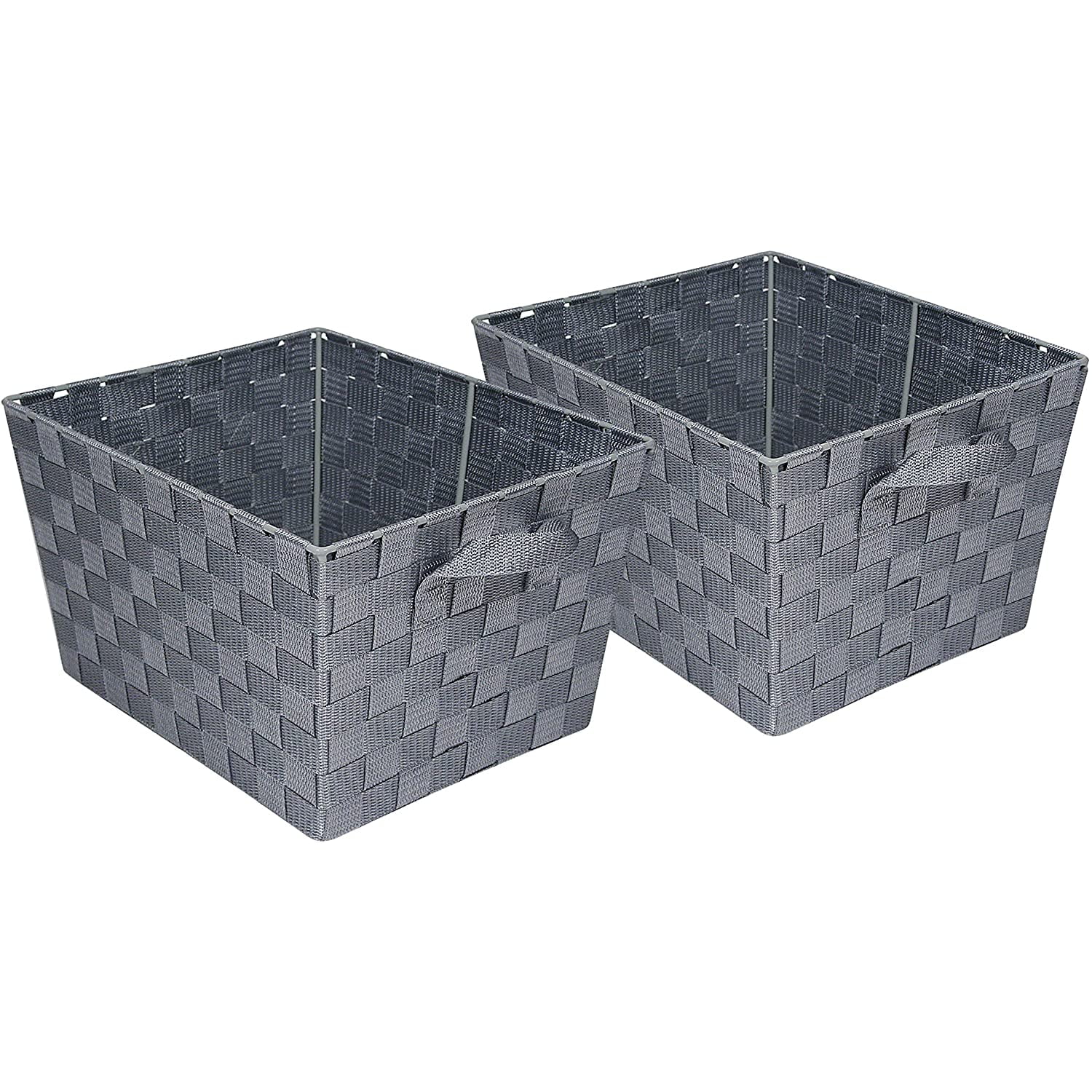 HoneyCanDo STO05088 Woven Baskets, Gray, 2Pack