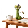 thumbnail image 5 of Handcrafted Quirky Cat Vase, Whimsical Cat Flower Vase, Funny Kitty Planter for Desk, Shelf, Boho Home Decor, Unique Gift for Cats Lovers, 5 of 6