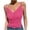Hot Pink, variant on Zulora Women's V-Neck Sleeveless Crop Cami Top Lace Trim Spaghetti Strap Slim Fit Summer Essential
