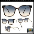 thumbnail image 2 of Womens Luxury Designer Inset Lens Metal Arm Horn Rim Plastic Fashion Sunglasses Brown Marble - Black Beige, 2 of 7