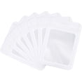 thumbnail image 1 of 100 Bolsas de Tereftalato de Polietileno Bolsas Holográficas Antiolores Bolsas Resellables para Pequeñas Empresas con Ventana Transparente (Blanco), 1 of 4