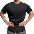 thumbnail image 1 of Playeras Elvqul para Caballero Algodón Negro Elástica sin Estampado Economicas Manga Corta Cuello Redondo Gym, 1 of 2