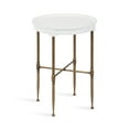 thumbnail image 1 of Kate and Laurel Valdi Modern Round Side Table, 19 x 26, White and Antique Gold, Glam Circle End Table with Geometric Metal Base and Raised Edge Tabletop, 1 of 10