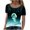 Green, variant on Fesfesfes Women Workout Tops Women Casual Printed Short Sleeve Round Neck Pullover Blouse T-shirt Tops Crop Top Sweaters for Women L(US:8)