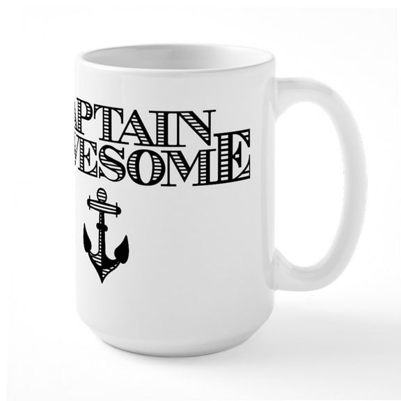CafePress - Captain Awesome Mugs - 15 oz Ceramic Large White Novelty Mug