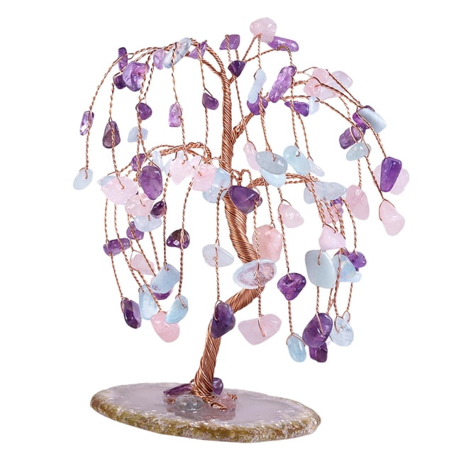 Cristales Árbol de Adornos Feng Shui Dinero Árbol Chakras Piedras Bonsai Árboles Chirstmas Lucky Wealth Decoración - perfecl Árbol de la suerte