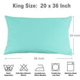 thumbnail image 3 of Unique Bargains 2Pcs Egyptian Cotton Pillow Cover Cases Cyan King, 3 of 5