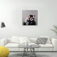 thumbnail image 2 of Decoración moderna de arte pop-Thinking Monkey con auriculares, impresión de lona, decoración para el hogar, arte de pared, sin marco, (50x50 cm), 20x20 Afortunado Sencillez, 2 of 5