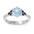 thumbnail image 2 of 2.20 Carat Round Cut Aquamarine & Black Onyx Unique Engagement Ring for Fiancee 14K White Gold Size 9.5 by Diamond-Capitals, 2 of 6