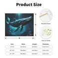thumbnail image 2 of Kdxio Vintage Blue Pattern Whale Pattern Canvas Wall Art for Living Room Wall Decor for Bedroom Bathroom Modern Framed Canvas Art Prints Ready to Hang,Horizontal, 2 of 6