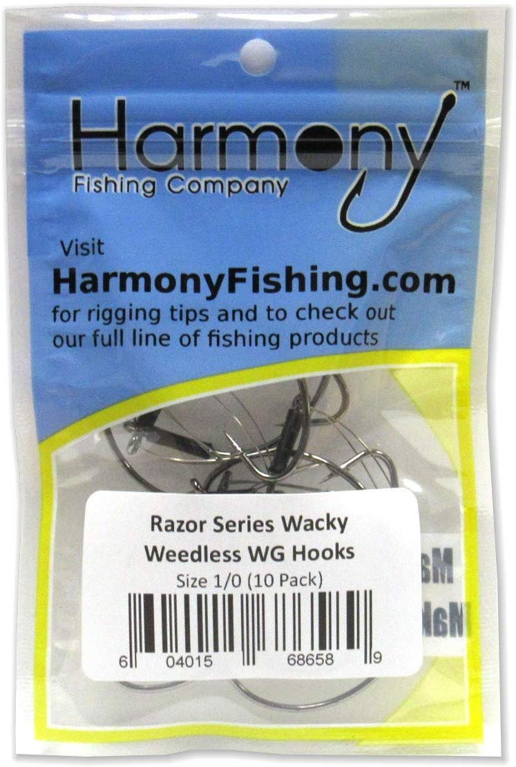 RAZOR SERIES Wacky Weedless WG Fishing Hooks Harmony Fishing 10 pack