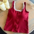 thumbnail image 3 of Pounoo Women's Tank Tops Sleeveless Button Front Contrast Trim Solid Casual Tops Summer Street Style Lightweight Breathable Shirts Gift, 3 of 6