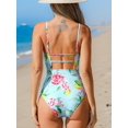 thumbnail image 2 of Women Swimsuit One Piece Bathing Suit Square Neck Cutout Back Tummy Control with Adjustable Spaghetti Straps, 2 of 7