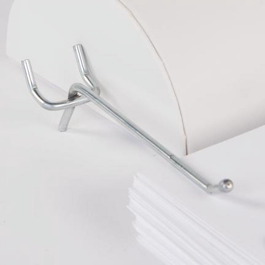 4 inch Chrome Peg Hooks - for ⅛ inch or ¼ inch Pegboard (20 Pack)