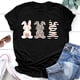 thumbnail image 2 of Gibobby Blusas Holgada Tops Conejito Pascua Manga O-cuello Impresión Camiseta corta Camiseta Túnica Mujer Blusa Camisetas de mujer（Negro， XXL), 2 of 5
