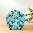 thumbnail image 6 of Kdxio Blue Floral with Butterflies Bone China Decorative Plate Ceramic Decorative Plate for Home Office Wall Stand Decorative Plates for Home Bedroom-8in, 6 of 6
