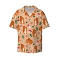 thumbnail image 3 of Balery Squirrel And Mushroom Men's Casual Button Down Shirt Short Sleeve Textured Summer Cuban Beach Shirts-XX-Large, 3 of 7