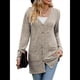 thumbnail image 1 of Cárdigan de Punto Suave para Mujer, Moda Otoño 2025, Abrigo de Larga Abierto con Bolsillos. Caqui L, 1 of 9