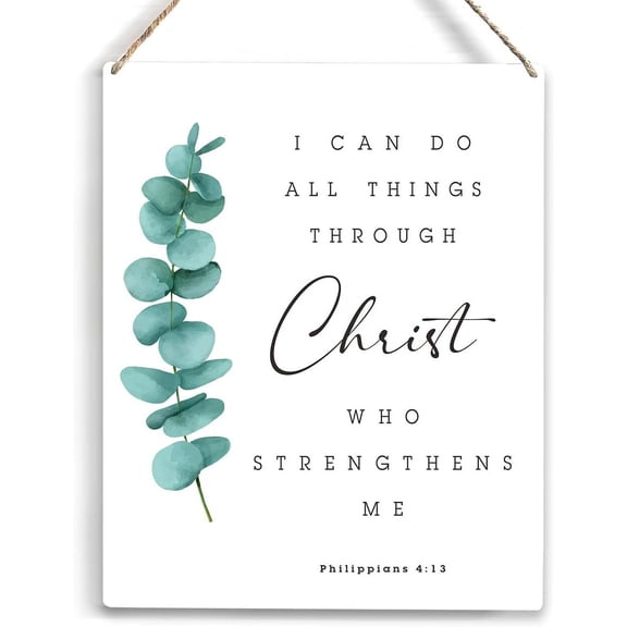 I Can Do All Things Through Christ Bible Verse Wood Sign Rustic Philippians 413 Wooden Hanging Plaque for Home Office Wall Art Decoration 8x10 Inch Present