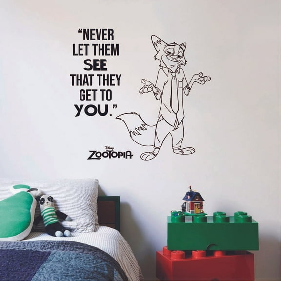 Never Let Them See Quote Zootopia Cartoon Quotes Wall Sticker Art Decal for Girls Boys Room Bedroom Nursery Kindergarten House Fun Home Decors Stickers Wall Art Vinyl Decoration Size (10x8 inch)