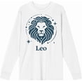 thumbnail image 4 of Leo Zodiac Sign Adult White Crew Neck Long Sleeve Tee-Large, 4 of 6