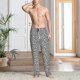 thumbnail image 2 of Fotbe Weave Geometric Pantalones de Pijama para Hombre, Pantalones de Dormir, Pantalones de Casa con Cintura Ajustable y Bolsillos-Small, 2 of 6